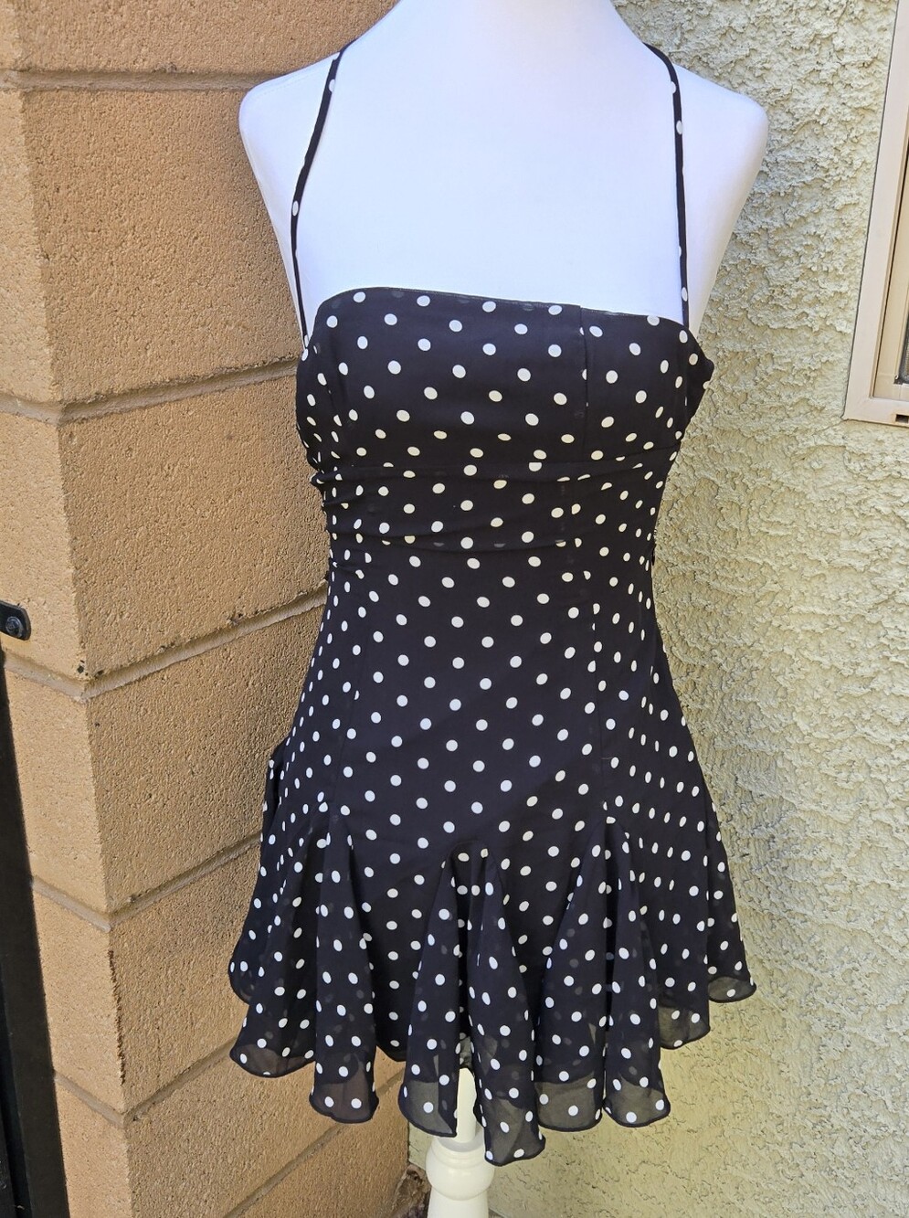 Lucy in the Sky Black and White Polka Dot Mini Dress